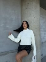 Дамски пуловер фино плетиво - Image 3